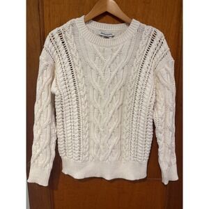 Tommy Bahama womens Small sweater knit NWT Moonlight Cove Cable Crew Coconut